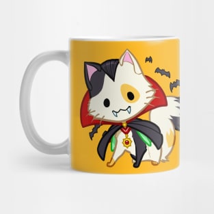 Halloween Chibi Winged Kitty - Calico Vampire Dracula Cat Mug